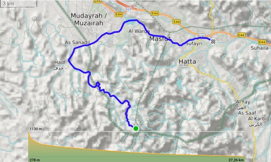 وادي حدف — Headwaters and upper reaches of the Wadi Al Mestib, a tributary of the Wadi Hadf - 2.jpg